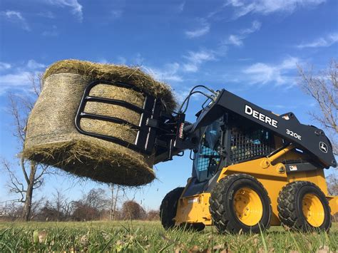 round bale grapple skid steer|large bale grapple.